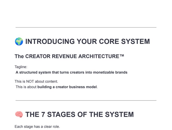 Creator Revenue Architecture 7-stage monetization system framework cover