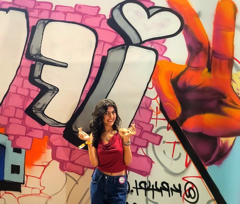 Diya Nathwani at the IFP graffiti wall