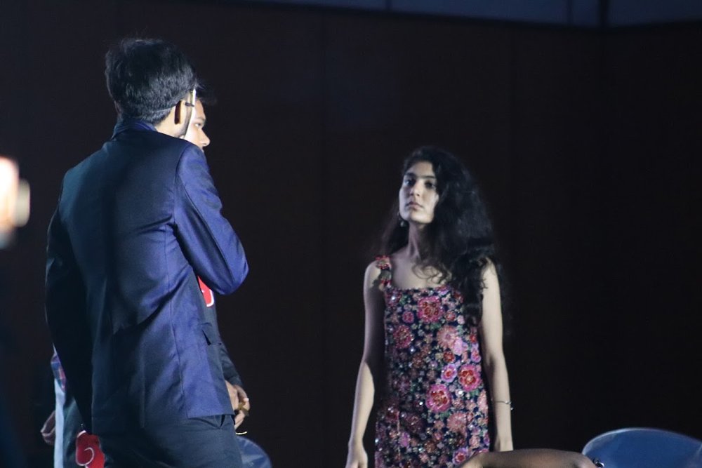 Diya on stage during a performance